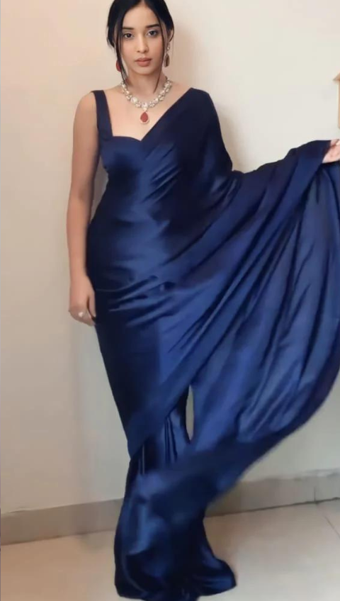 Ready To Wear 1 minutes saree Blue