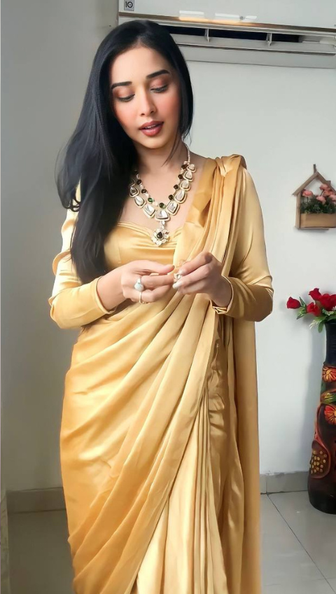 Ready To Wear 1 minutes saree Golden